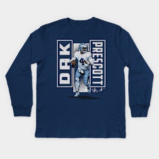 Dak Prescott Dallas Verticals Kids Long Sleeve T-Shirt